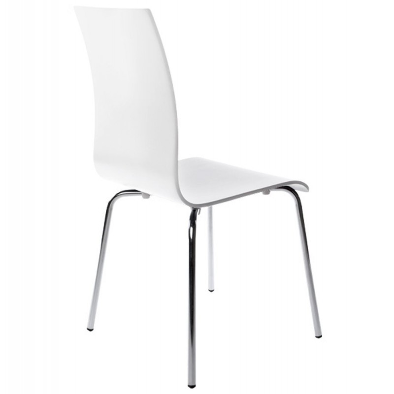 Chaise En Bois Blanc : Chaise > Chaise contemporaine > Erasme – Chaise simple en bois blanc Chaise En Bois Blanc : Chaise > Chaise contemporaine > Erasme – Chaise simple en bois blanc